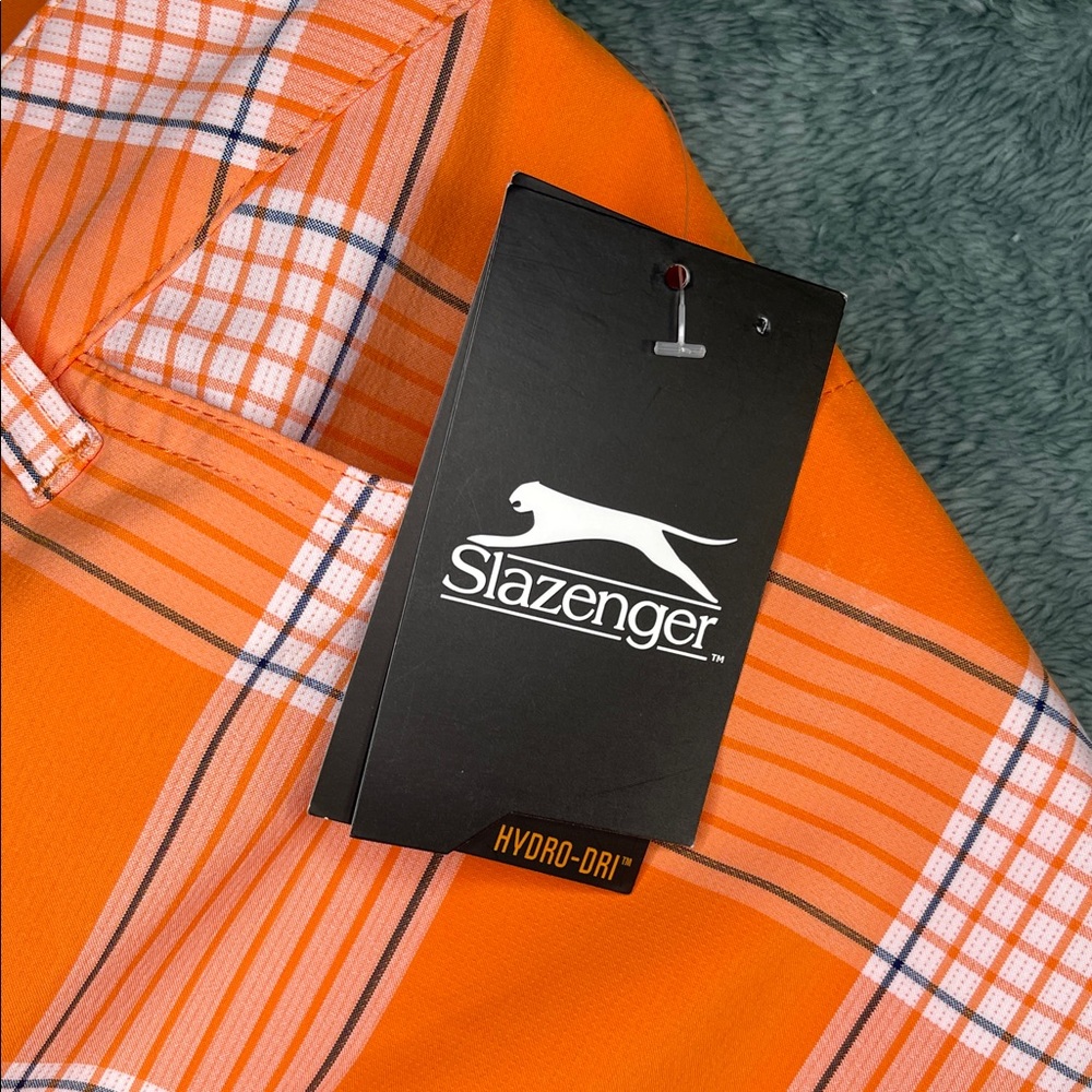 Slazenger Women's Orange Checkered Mini Skirt Size 6 GOLF - Picture 3 of 5